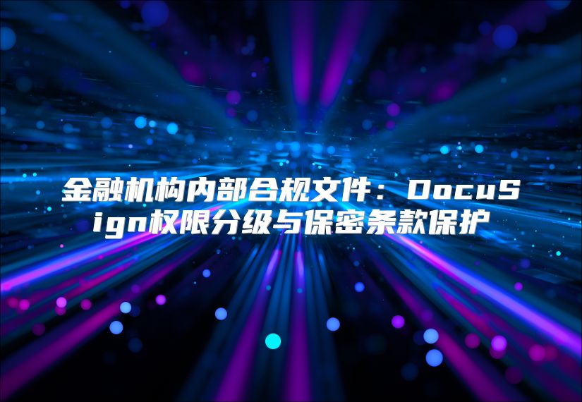 金融机构内部合规文件：DocuSign权限分级与保密条款保护
