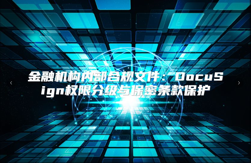 金融机构内部合规文件：DocuSign权限分级与保密条款保护