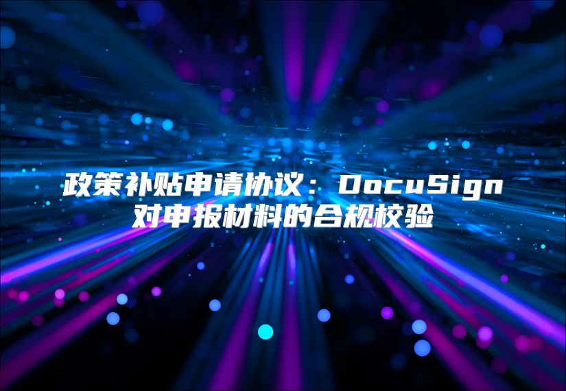 政策补贴申请协议：DocuSign对申报材料的合规校验