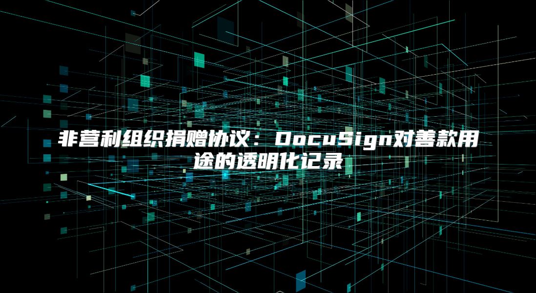 非营利组织捐赠协议：DocuSign对善款用途的透明化记录