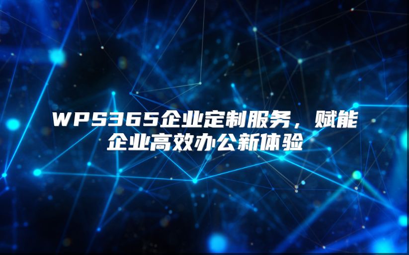 WPS365企业定制服务，赋能企业高效办公新体验