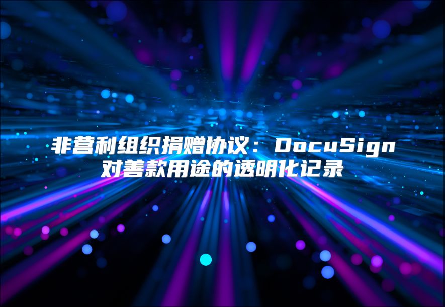 非营利组织捐赠协议：DocuSign对善款用途的透明化记录
