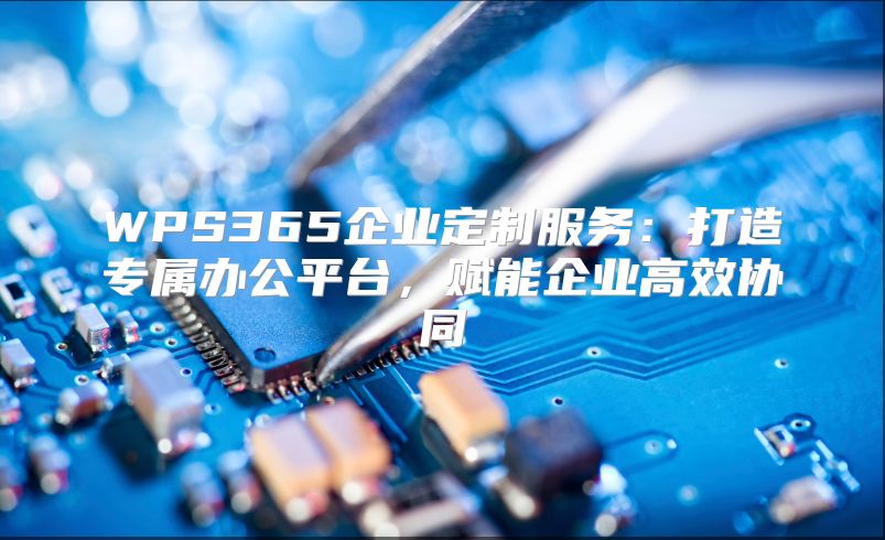 WPS365企业定制服务：打造专属办公平台，赋能企业高效协同