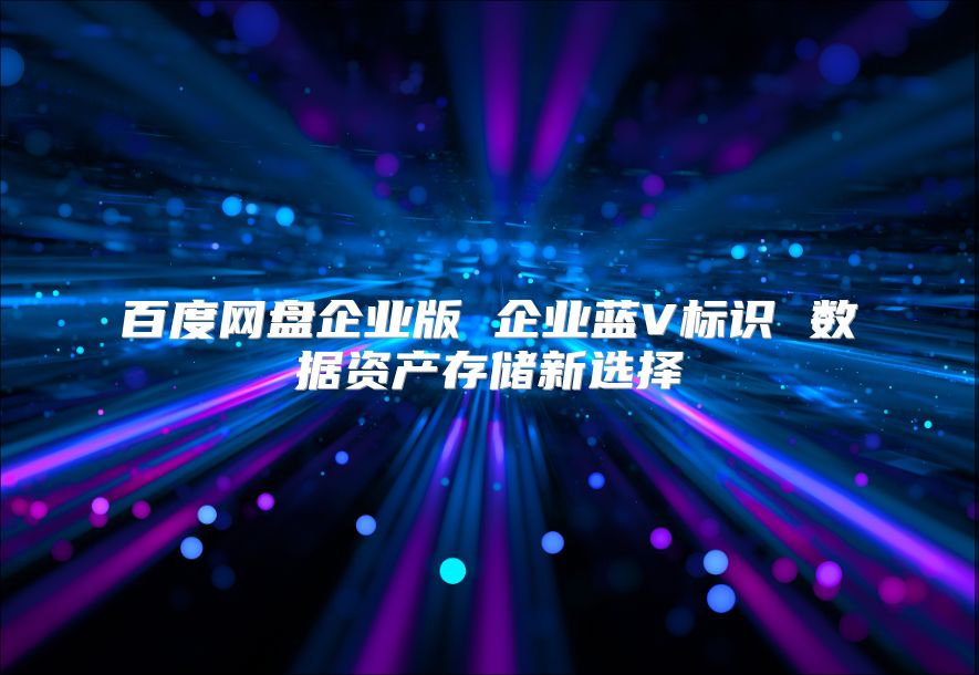 百度网盘企业版 企业蓝V标识 数据资产存储新选择