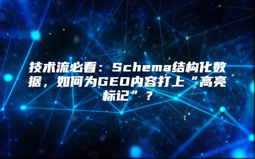 技术流必看：Schema结构化数据，如何为GEO内容打上“高亮标记”？