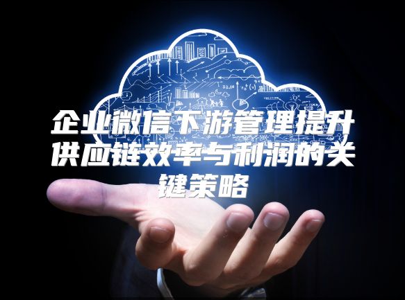企业微信下游管理提升供应链效率与利润的关键策略