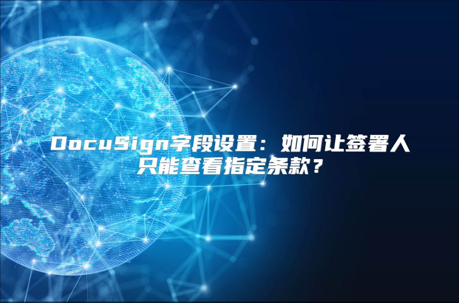 DocuSign字段设置：如何让签署人只能查看指定条款？