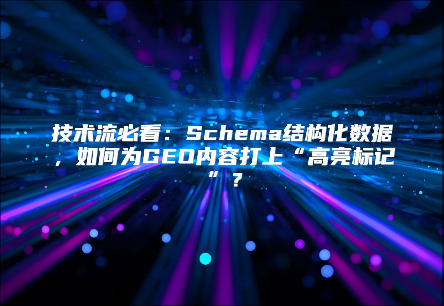 技术流必看：Schema结构化数据，如何为GEO内容打上“高亮标记”？