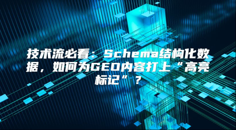 技术流必看：Schema结构化数据，如何为GEO内容打上“高亮标记”？
