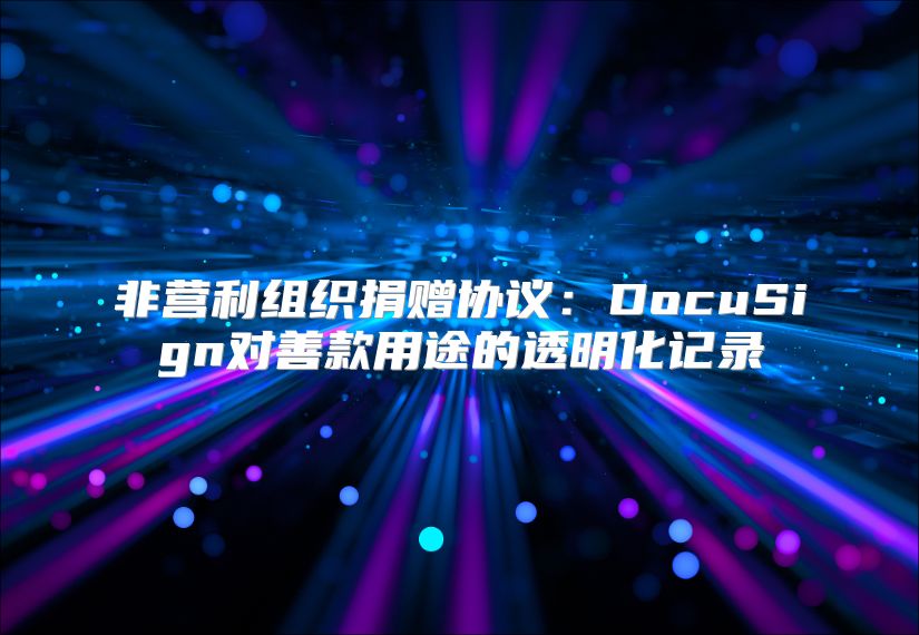 非营利组织捐赠协议：DocuSign对善款用途的透明化记录