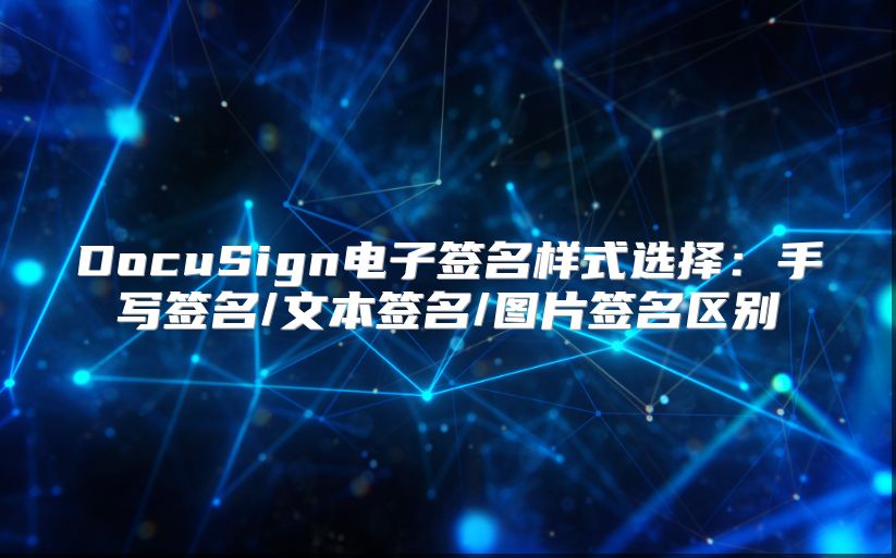 DocuSign电子签名样式选择：手写签名/文本签名/图片签名区别