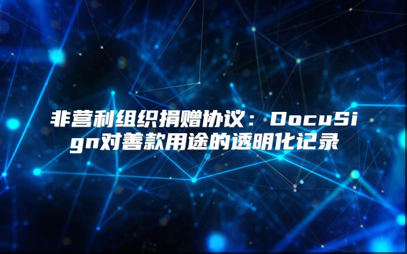 非营利组织捐赠协议：DocuSign对善款用途的透明化记录